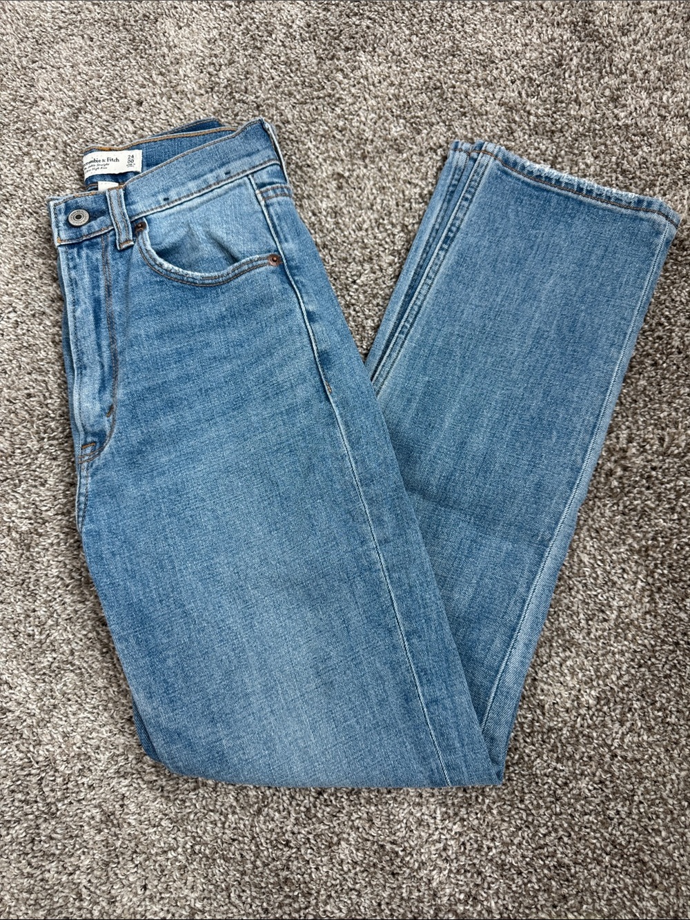 Abercrombie Curve Love Ultra High Rise Straight Jeans